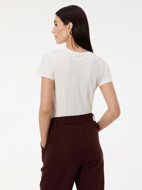 Orsay Бяла дамска тениска с принт ORSAY