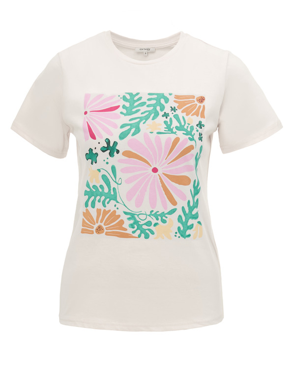 Orsay Бяла дамска тениска с принт ORSAY