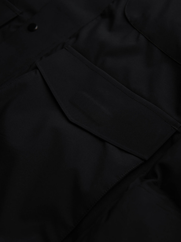 Ombre Clothing Мъжко зимно яке със сваляща се качулка от водоустойчива тъкан - черно V3 OM-JAHP-0306 Ombre Clothing