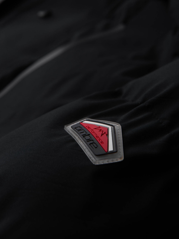 Ombre Clothing Мъжко зимно яке със сваляща се качулка от водоустойчива тъкан - черно V3 OM-JAHP-0306 Ombre Clothing