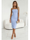 numoco Корсетни облекаещи миди рокли с колан - светло синьо