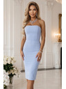 numoco Корсетни облекаещи миди рокли с колан - светло синьо