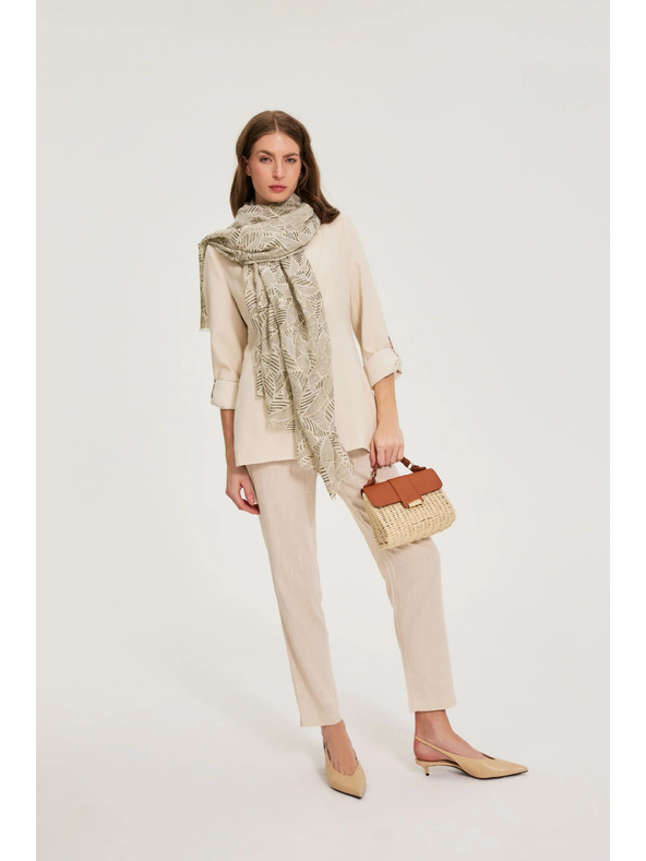 Moodo Малка бежова сламена чанта Moodo