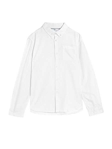 Marks & Spencer Оксфордска риза от чиста памучна тъкан (6–16 години) Marks & Spencer бяла