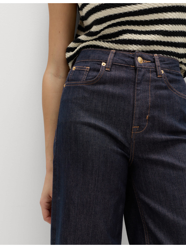 Marks & Spencer Елегантни дънки с широки крачоли и висока талия Marks & Spencer тъмносини