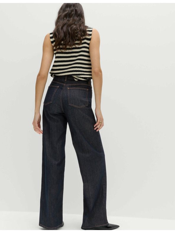 Marks & Spencer Елегантни дънки с широки крачоли и висока талия Marks & Spencer тъмносини