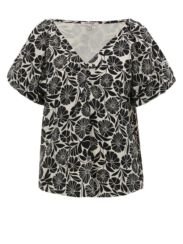 Orsay Черна дамска блуза с шарка ORSAY
