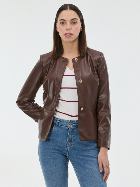 Orsay Кафяво дамско кожено яке ORSAY