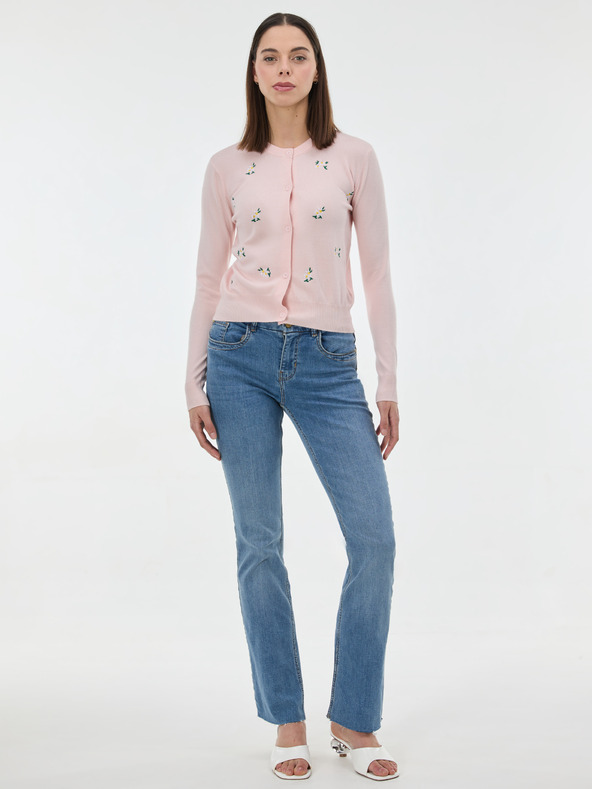 Orsay Светлорозов дамски кардиган с бродерия ORSAY