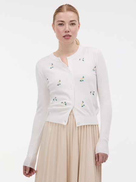 Orsay Кремава дамска жилетка с бродерия ORSAY