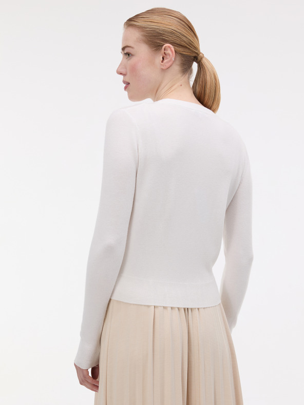 Orsay Кремава дамска жилетка с бродерия ORSAY