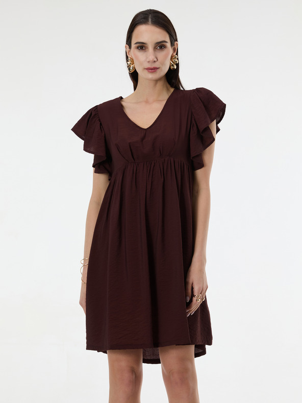 Orsay Тъмнoкафява дамска рокля до коленете ORSAY