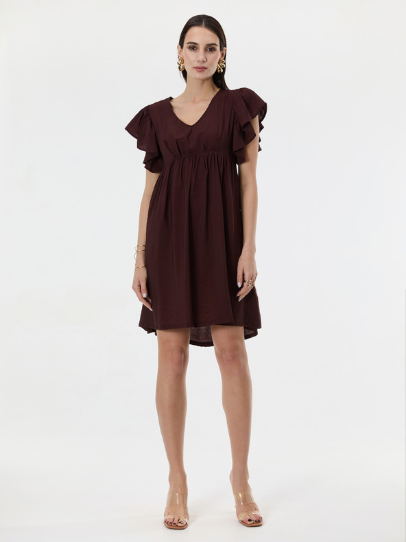 Orsay Тъмнoкафява дамска рокля до коленете ORSAY