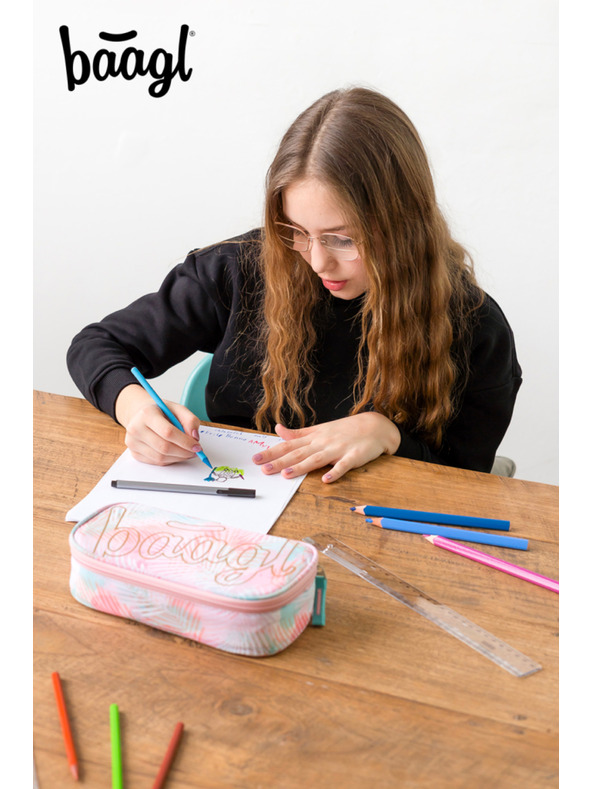 BAAGL  Розов ученически моливник Baagl Sunset