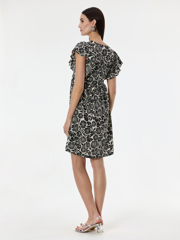 Orsay Черна дамска шарена рокля с дължина до коляното ORSAY