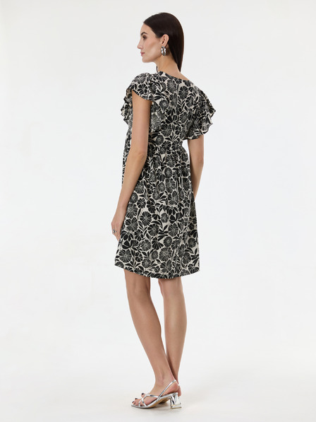 Orsay Черна дамска шарена рокля с дължина до коляното ORSAY