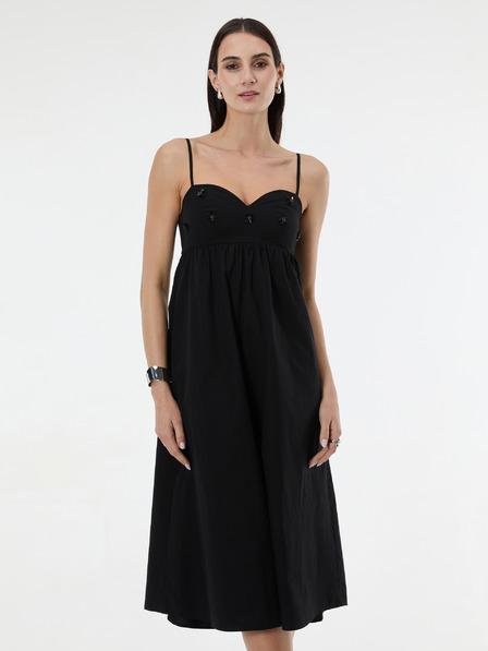 Orsay Черна дамска миди рокля с апликация ORSAY