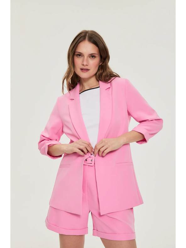 Moodo Розово сако с 3/4 ръкави Moodo