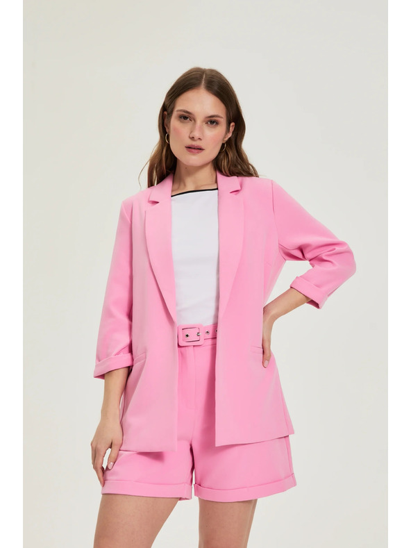 Moodo Розово сако с 3/4 ръкави Moodo