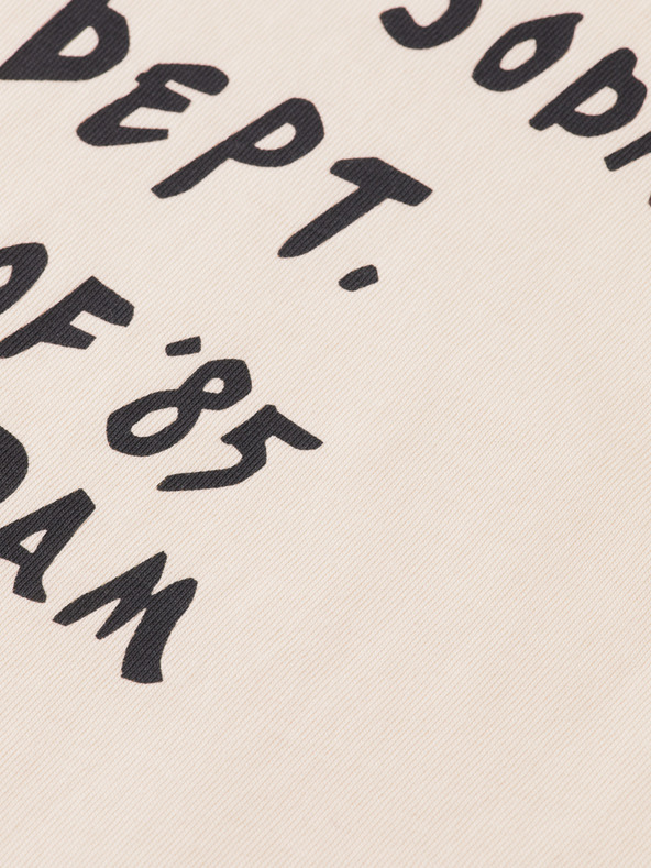 Scotch & Soda Дамска кремава тениска с надпис