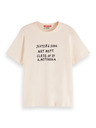 Scotch & Soda Дамска кремава тениска с надпис