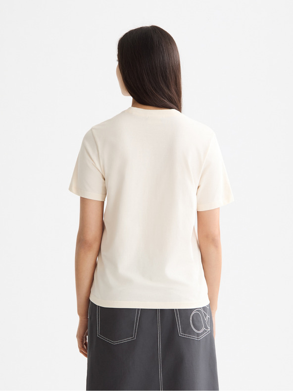 Scotch & Soda Дамска кремава тениска с надпис