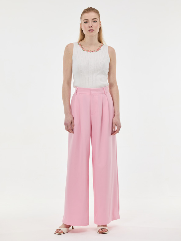Orsay Светлорозови широки дамски панталони ORSAY