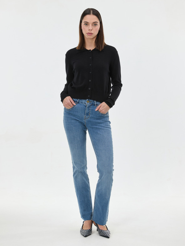 Orsay Черен дамски пуловер с яка ORSAY