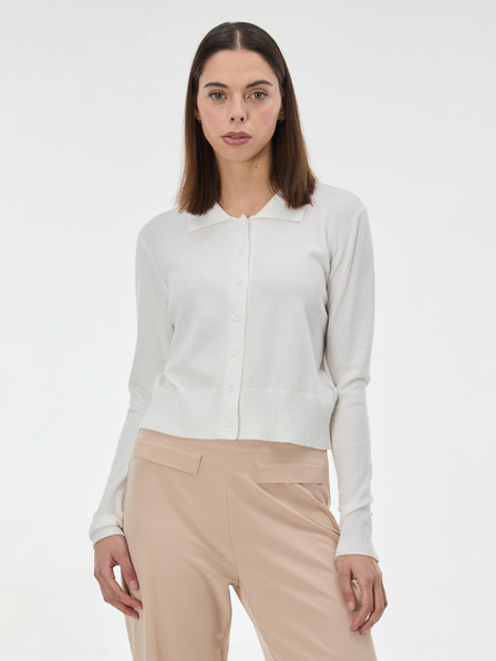 Orsay Кремав дамски пуловер с яка ORSAY