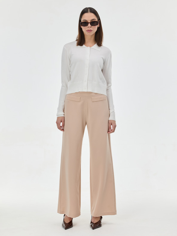 Orsay Кремав дамски пуловер с яка ORSAY