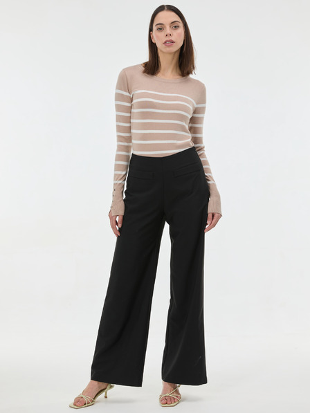 Orsay Бежов дамски пуловер на райе ORSAY