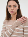 Orsay Бежов дамски пуловер на райе ORSAY
