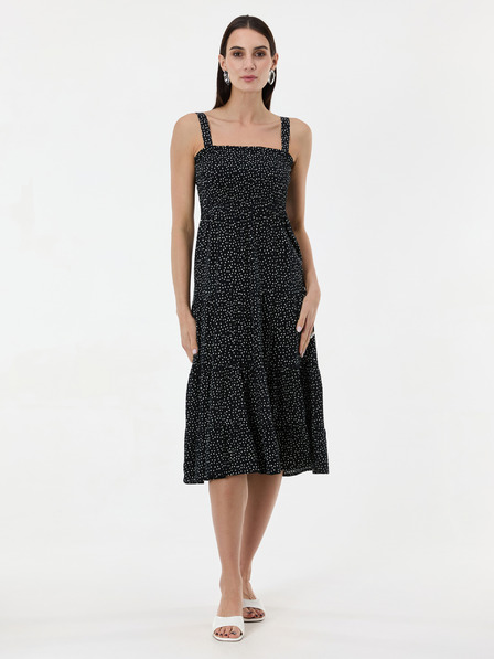 Orsay Черна дамска рокля на точки ORSAY
