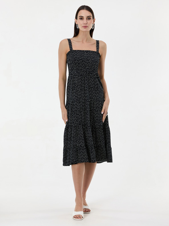Orsay Черна дамска рокля на точки ORSAY