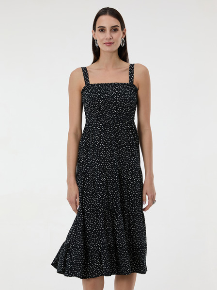 Orsay Черна дамска рокля на точки ORSAY
