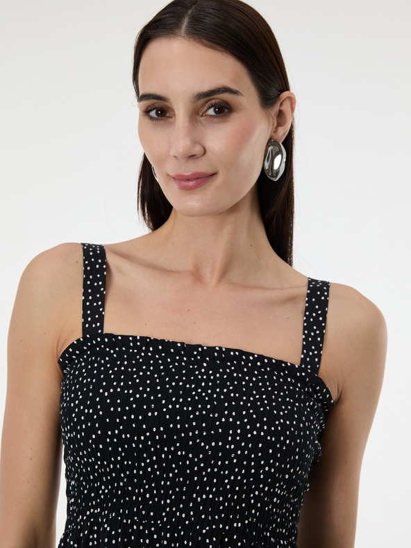 Orsay Черна дамска рокля на точки ORSAY