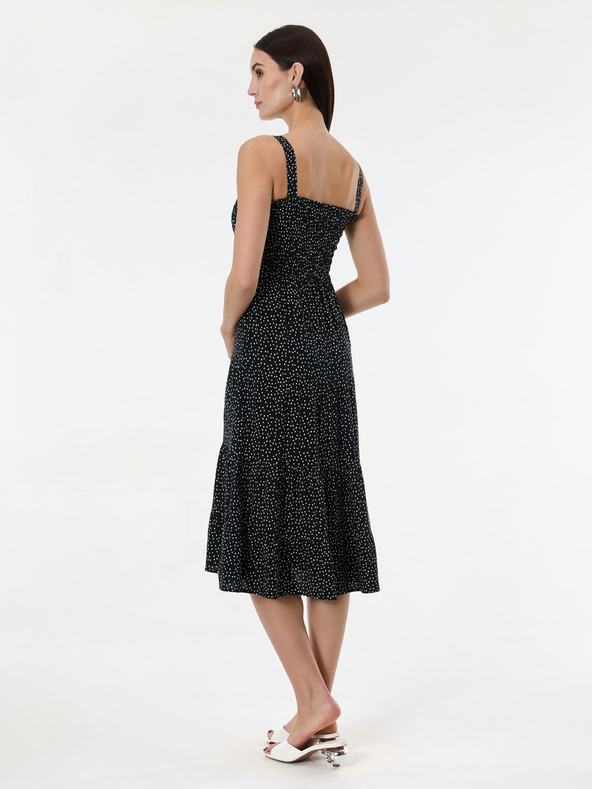Orsay Черна дамска рокля на точки ORSAY