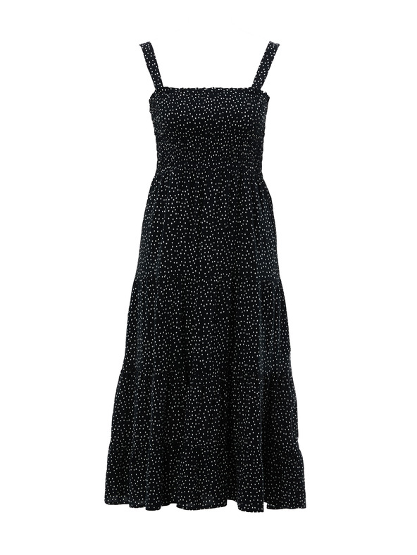 Orsay Черна дамска рокля на точки ORSAY