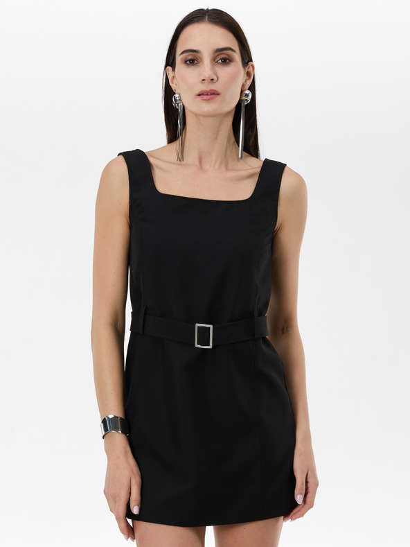 Orsay Черна дамска рокля с колан ORSAY