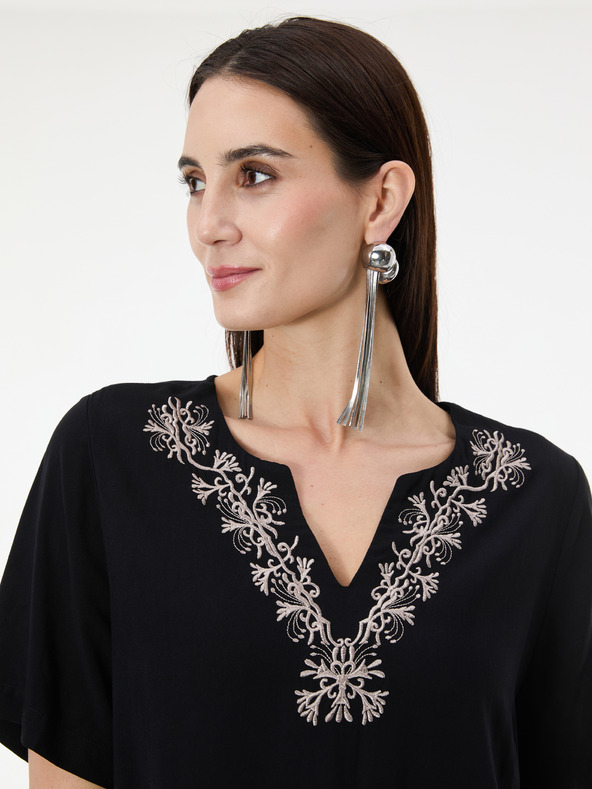 Orsay Черна дамска рокля с дължина до коляното ORSAY