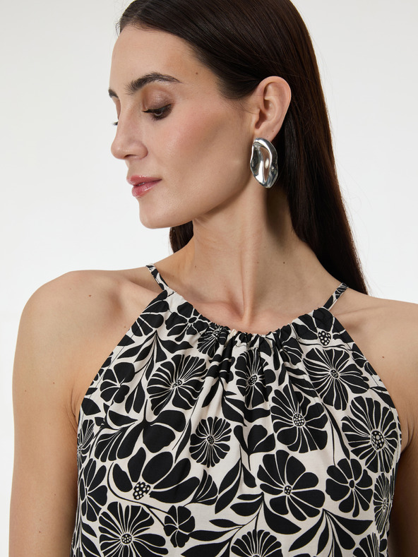 Orsay Черна дамска шарена рокля с дължина до коляното ORSAY