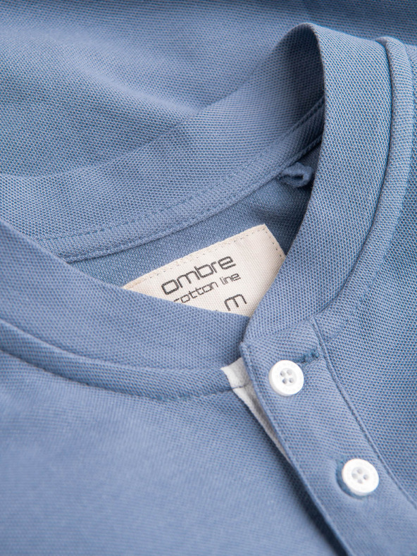 Ombre Clothing Светлосиня мъжка поло риза Ombre Clothing