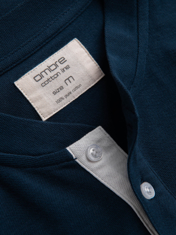 Ombre Clothing Тъмносиня мъжка поло риза Ombre Clothing