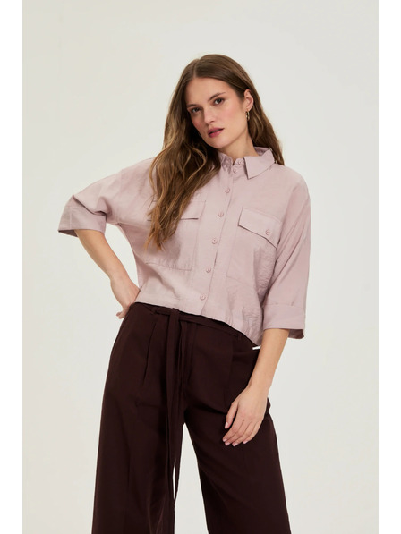 Moodo Вискозна риза розова Moodo