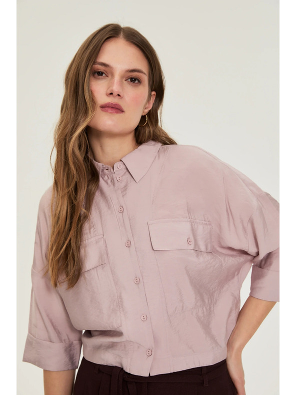 Moodo Вискозна риза розова Moodo