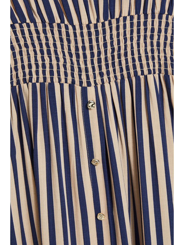 Moodo Вискозна рокля с райета тъмно синя Moodo