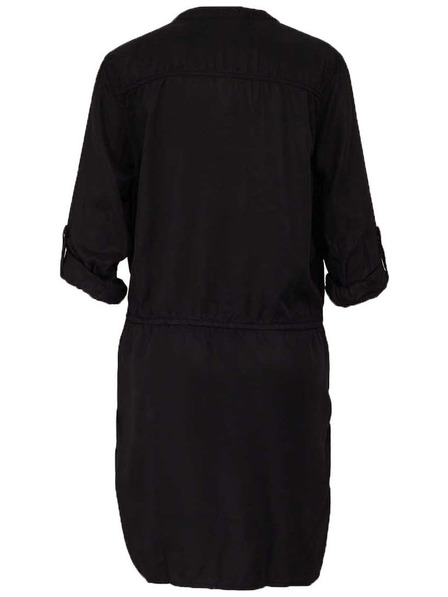 CAMAIEU Черни копринени рокля със завързване