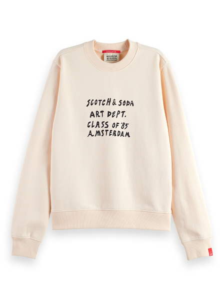 Scotch & Soda Дамски кремав суитшърт с надпис