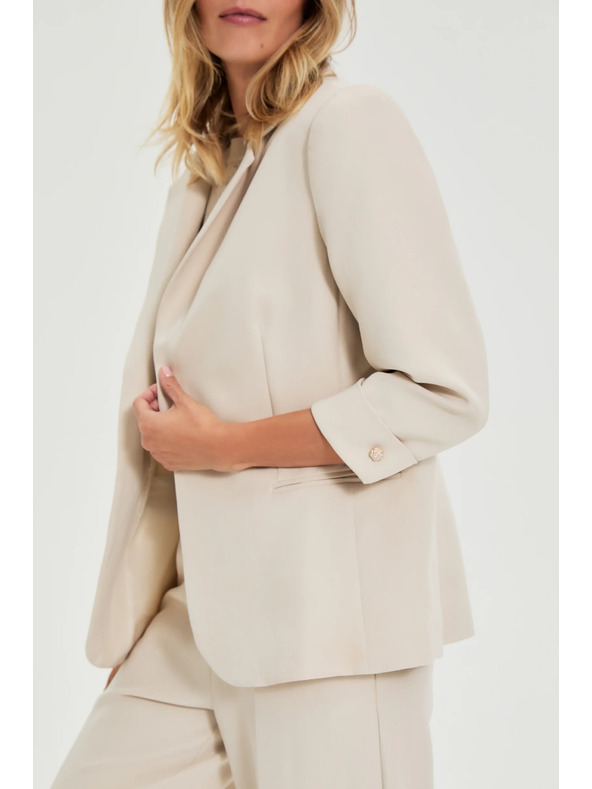 Moodo Бежово сако с 3/4 ръкави Moodo