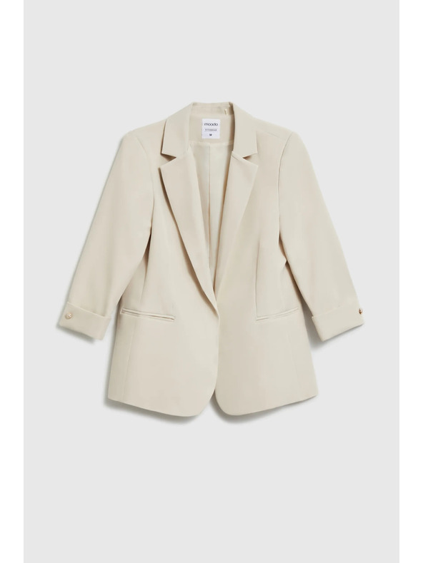 Moodo Бежово сако с 3/4 ръкави Moodo